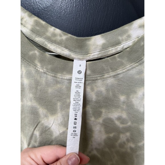 Mens Lululemon The Fundamental T *Wash Tye Dye Green T Shirt Size 8 - Picture 3 of 5